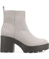 Journee Collection Women's Cassidy Platform Block Heel Lug Sole Booties