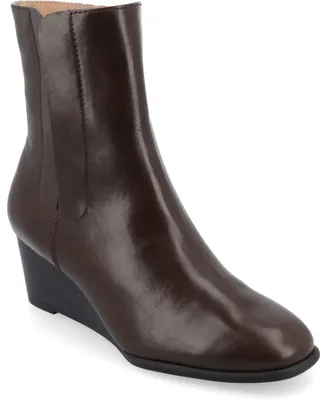 Journee Collection Women's Kylo Stacked Wedge Ankle Booties