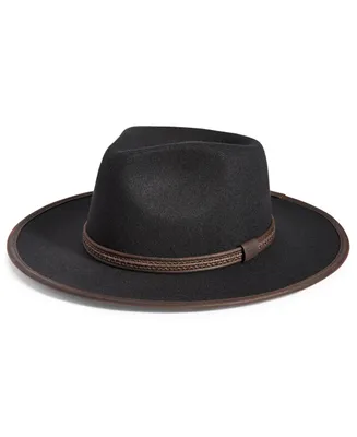 Scala Men's Provato Knit Faux-Wool Safari Hat with Faux-Leather Band
