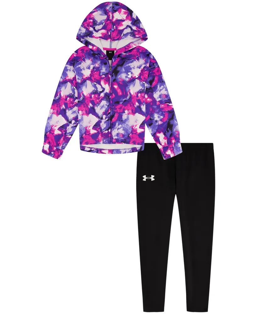 Under Armour Little Girls Abstract Brush Zip-Up Hoodie and