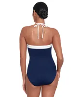 Lauren Ralph Women's Modern Bandeau One Piece Swimsuit