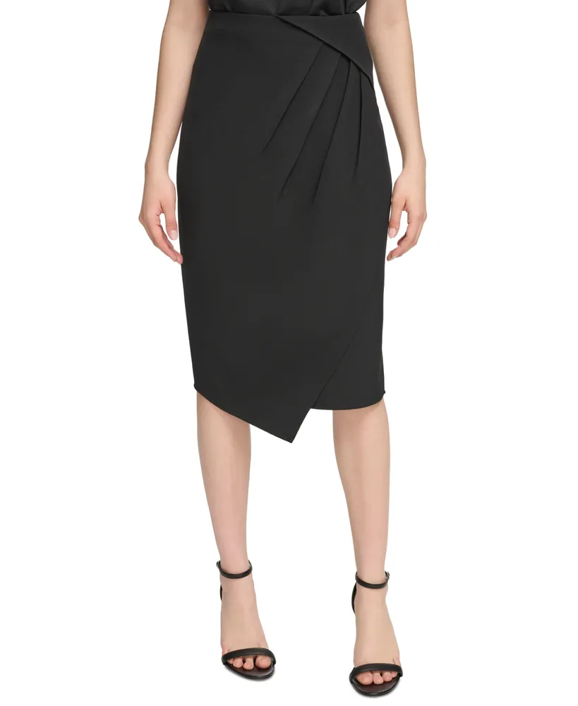 Calvin Klein Women's Angled-Hem Midi Skirt