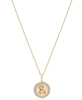 Audrey by Aurate Diamond Leo Disc 18" Pendant Necklace (1/10 ct. t.w.) in Gold Vermeil, Created for Macy's