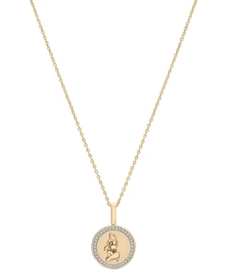 Audrey by Aurate Diamond Scorpio Disc 18" Pendant Necklace (1/10 ct. t.w.) in Gold Vermeil, Created for Macy's