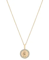 Audrey by Aurate Diamond Scorpio Disc 18" Pendant Necklace (1/10 ct. t.w.) in Gold Vermeil, Created for Macy's