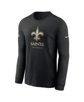 Men's Nike Black New Orleans Saints Sideline Performance Long Sleeve T-shirt