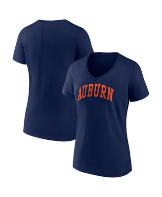 Women's Fanatics Navy Auburn Tigers Basic Arch V-Neck T-shirt