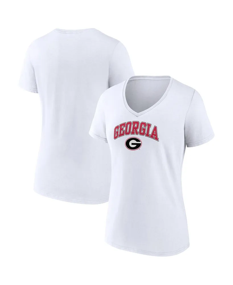 Women's Fanatics White Georgia Bulldogs Evergreen Campus V-Neck T-shirt