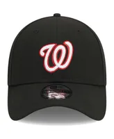 Men's New Era Black Washington Nationals Logo 39THIRTY Flex Hat