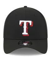 Men's New Era Black Texas Rangers Logo 39THIRTY Flex Hat