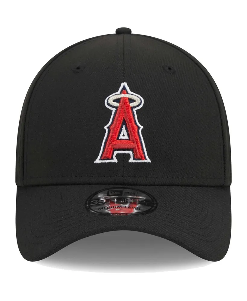 Men's New Era Black Los Angeles Angels Logo 39THIRTY Flex Hat