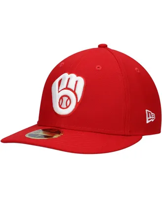 Men's New Era Scarlet Milwaukee Brewers Low Profile 59FIFTY Fitted Hat