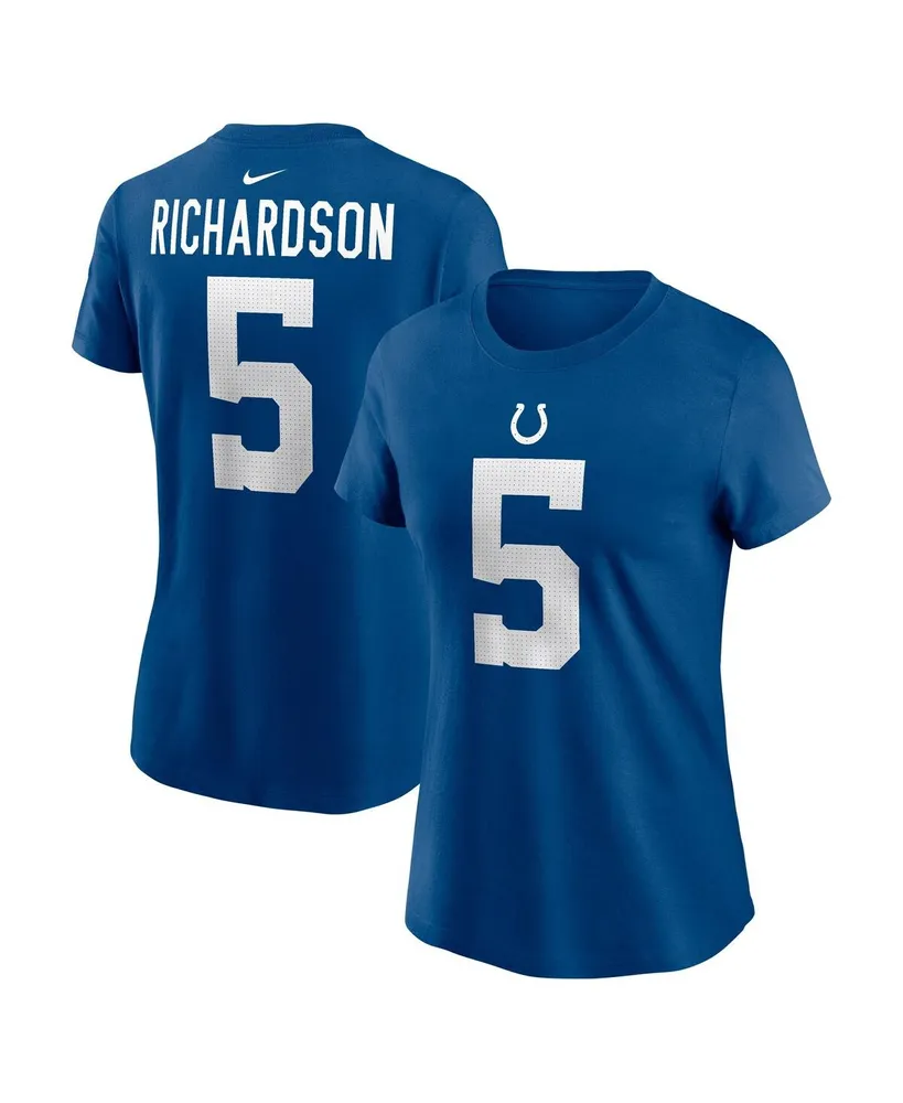 Women's Nike Anthony Richardson Royal Indianapolis Colts 2023 Nfl Draft First Round Pick Player Name and Number T-shirt