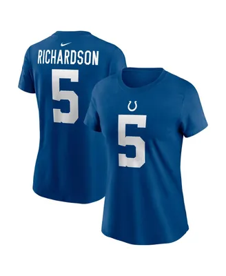 Women's Nike Anthony Richardson Royal Indianapolis Colts 2023 Nfl Draft First Round Pick Player Name and Number T-shirt