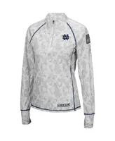 Women's Colosseum White Notre Dame Fighting Irish Oht Military-Inspired Appreciation Officer Arctic Camo Fitted Lightweight 1/4-Zip Jacket