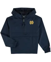 Big Boys Champion Navy Notre Dame Fighting Irish Pack and Go Quarter-Zip Windbreaker Jacket