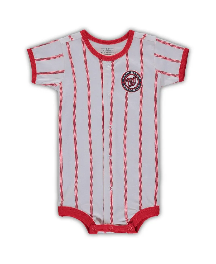 Infant White St. Louis Cardinals Pinstripe Power Hitter Coverall