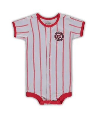 Infant Boys and Girls White Washington Nationals Pinstripe Power Hitter Coverall