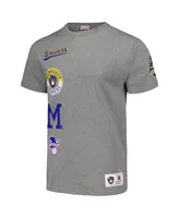 Men's Mitchell & Ness Heather Gray Milwaukee Brewers Cooperstown Collection City T-shirt