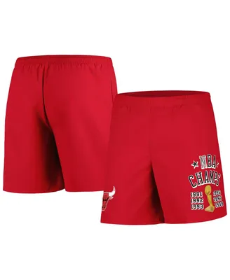 Men's Mitchell & Ness Red Chicago Bulls 6x Champions Heritage Shorts