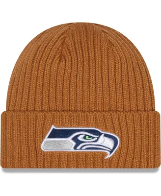 Men's New Era Brown Seattle Seahawks Core Classic Cuffed Knit Hat