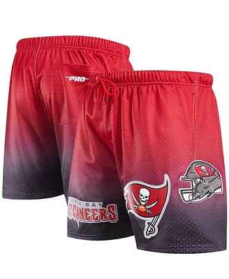 Men's Pro Standard Black, Red Tampa Bay Buccaneers Ombre Mesh Shorts