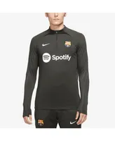 Men's Nike Olive Barcelona 2023/24 Strike Drill Performance Raglan Quarter-Zip Long Sleeve Top