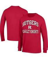 Men's Champion Scarlet Rutgers Scarlet Knights High Motor Long Sleeve T-shirt