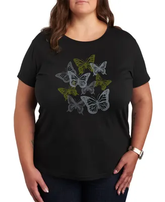 Hybrid Apparel Trendy Plus Butterfly Graphic T-shirt