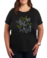 Hybrid Apparel Trendy Plus Butterfly Graphic T-shirt