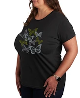 Hybrid Apparel Trendy Plus Butterfly Graphic T-shirt