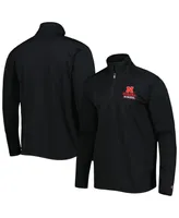 Men's Champion Black Nebraska Huskers Textured Quarter-Zip Jacket