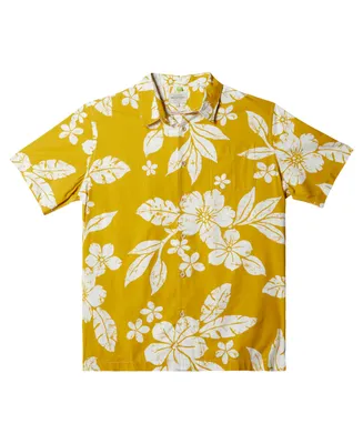 Quiksilver Waterman Men's Aqua Flower Short Sleeves Shirt