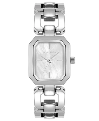 Anne Klein Women's Silver-Tone Alloy Watch 22mm x 38.5mm - White, Silver
