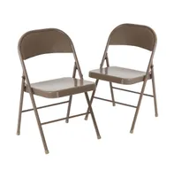 Emma+Oliver 2 Pack Home & Office Double Braced Party Events Steel Metal Folding Chair