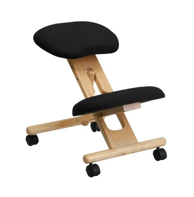 Emma+Oliver Mobile Wooden Ergonomic Kneeling Office Chair