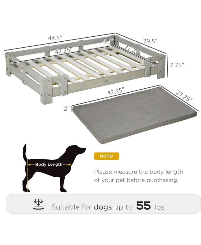 Pawhut Raised Dog Sofa, Elevated Pet Sofa For Small And Medium