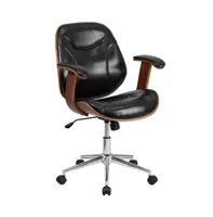 Merrick Lane Frederick Mid-Back Ergonomic Office Chair Executive Swivel Bentwood Frame Desk Chair