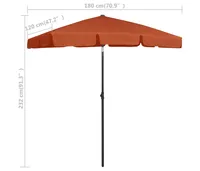 vidaXL Beach Umbrella Terracotta 70.9"x47.2"