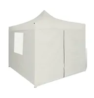 vidaXL Cream Foldable Tent 9.8'x9.8' with 4 Walls