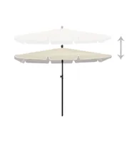 vidaXL Garden Parasol with Pole 82.7"x55.1" Sand