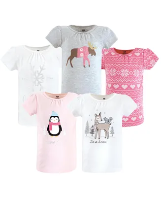 Hudson Baby Baby Girls Short Sleeve T-Shirts Winter Animals