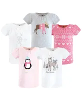 Hudson Baby Baby Girls Short Sleeve T-Shirts Winter Animals