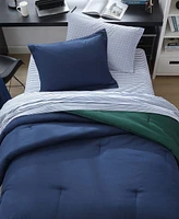 Nautica Solid Microfiber Reversible Piece Comforter Set