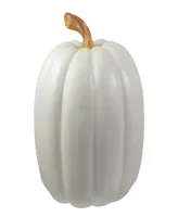 8" White Pumpkin Autumn Harvest Tabletop Decoration