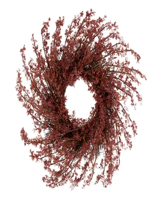 24" Autumn Harvest Burgundy Berry Artificial Wreath - Unlit