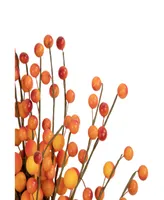 14" Orange and Red Berry Artificial Fall Harvest Twig Wreath 14" Unlit