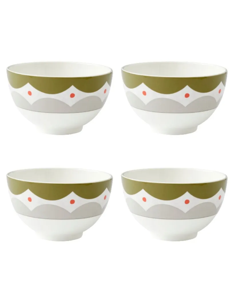 Kit Kemp for Spode Geo 4 Piece Rice Bowls Set, Service for 4