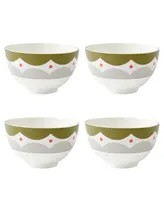 Kit Kemp for Spode Geo 4 Piece Rice Bowls Set, Service for 4