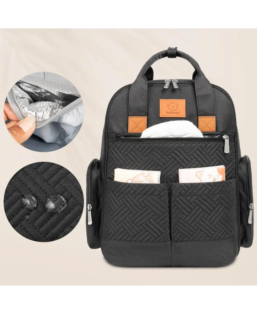 KeaBabies Bree Diaper Bag Backpack, Waterproof Baby Diaper Bags with Changing Pad, Girl, Boy, 2 Kids Travel Essentials